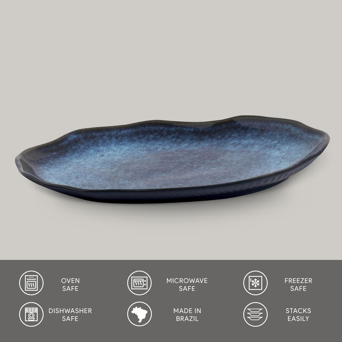 Shallow Bio Oval Platter Medium Set of 4