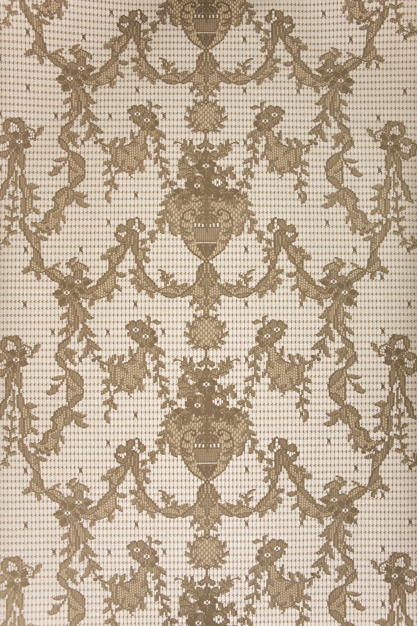 Prince of Scots Ribbon Damask Paper Lace Vinyl Wallpaper