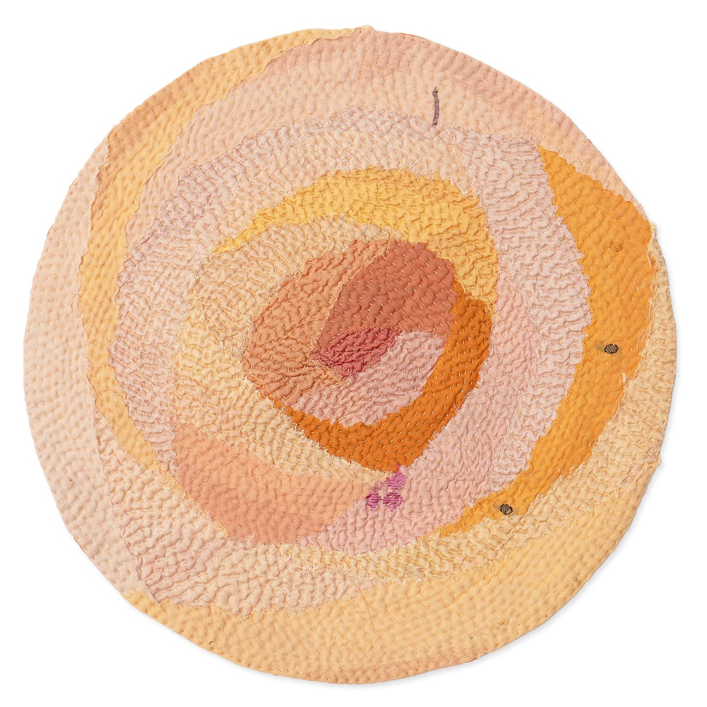 Rose fray patch kantha peach blush Placemat (Set of 2)