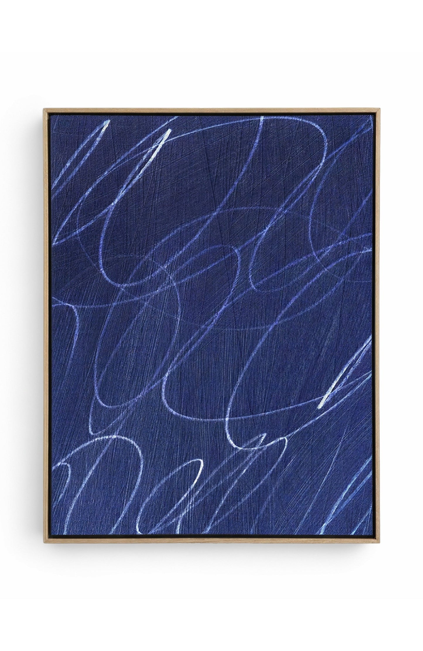 Gestural Marks in Marine by DSCVR Art Framed Canvas Wall Art