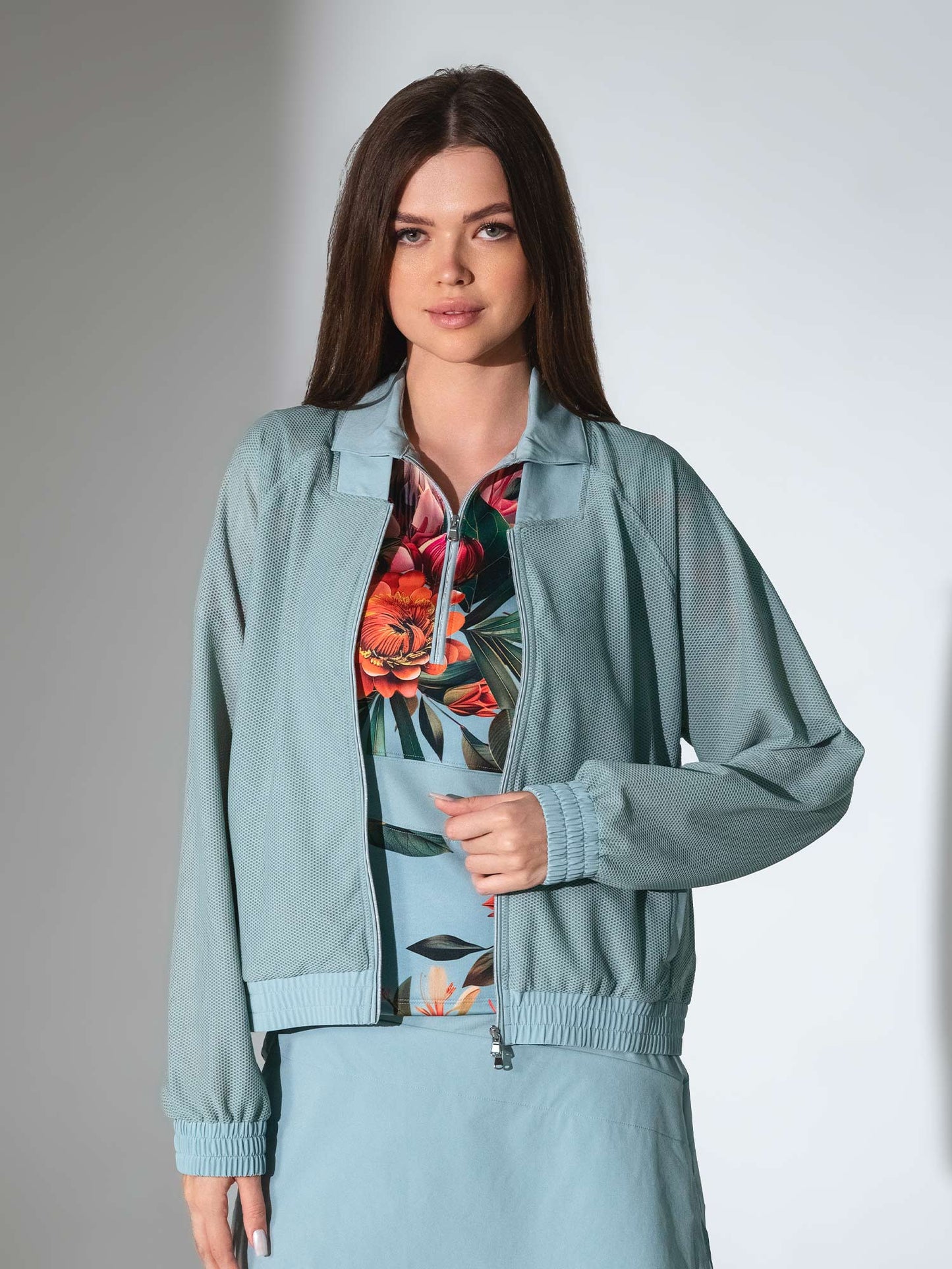 BAILA Mesh Athletic Jacket | Two-Way Zip Performance Bomber