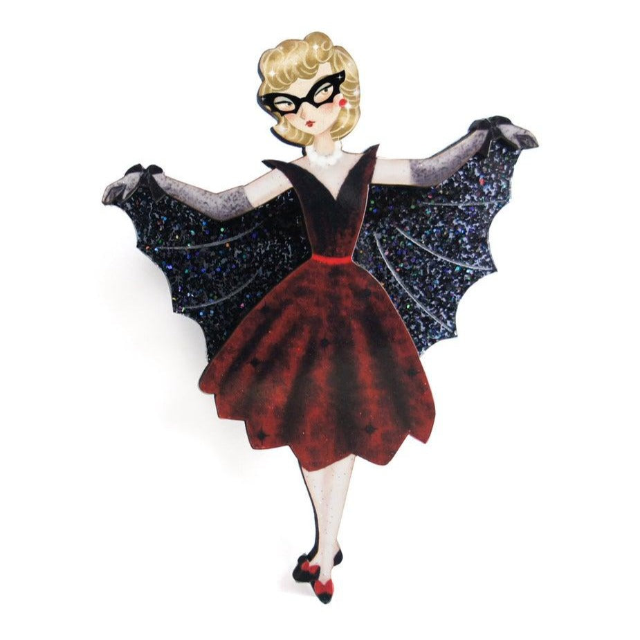 Vampire Bat Woman Brooch by Laliblue