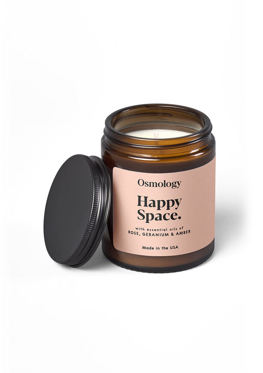 Happy Space Scented Jar Candle - Rose Geranium and Amber