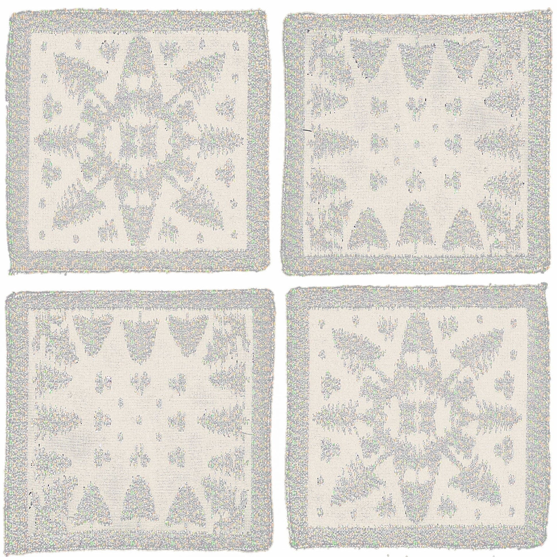 Prince of Scots Scottish Leno Gauze Cocktail Napkins ~ Snow Lurex ~ - Osadia Concept Store