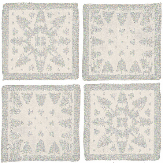 Prince of Scots Scottish Leno Gauze Cocktail Napkins ~ Snow Lurex ~ - Osadia Concept Store