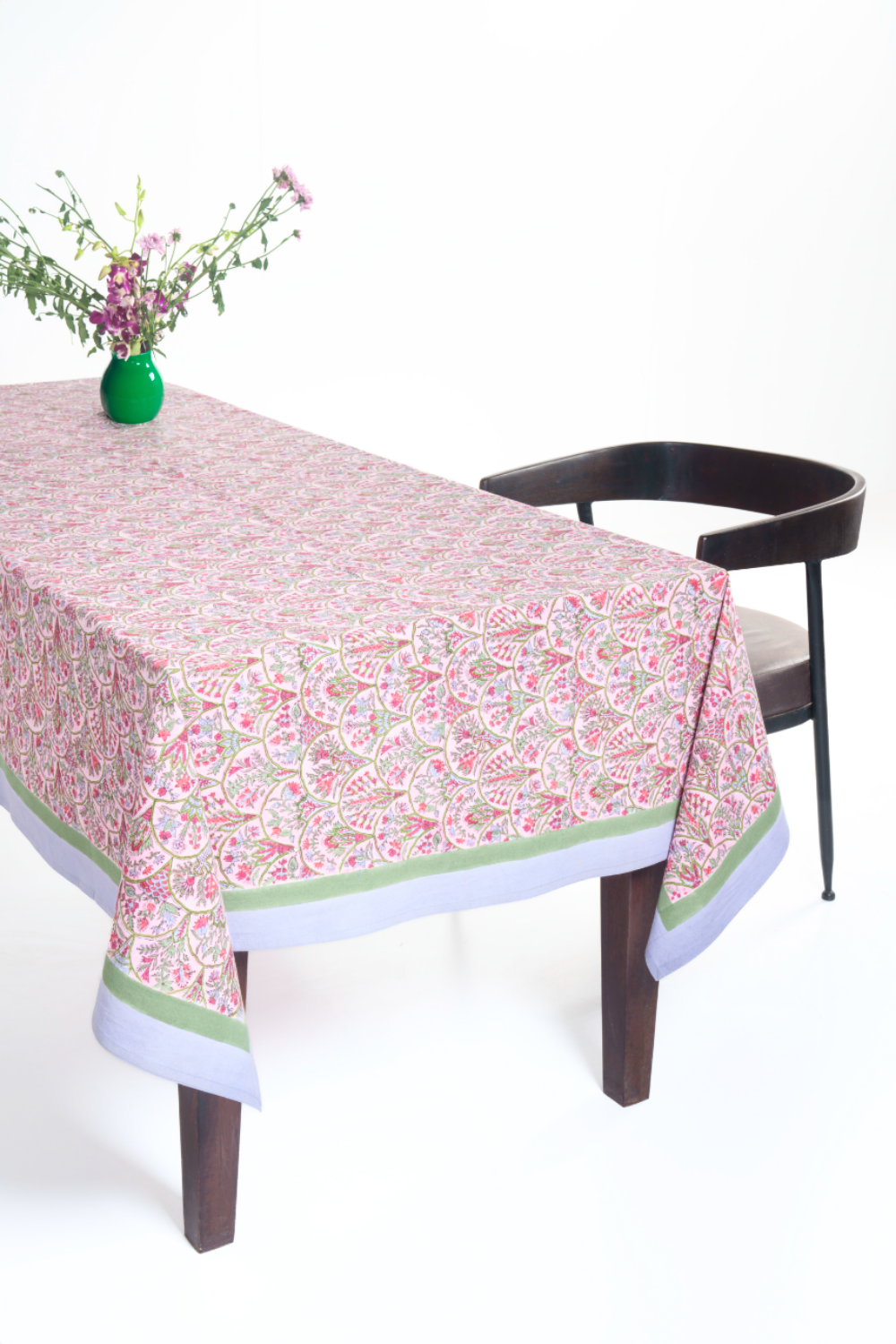 Pink Arch Blockprint Tablecloth