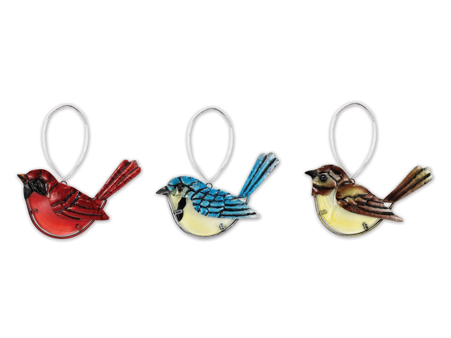 Whimsical Woodland Birds Ornaments - Set of 3