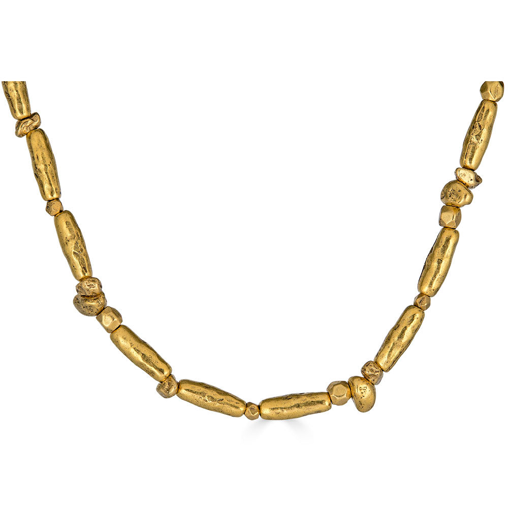 Gold Organic Bead Necklace