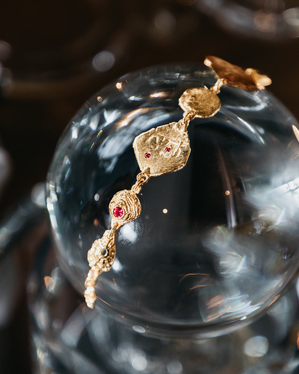 Coin and Limpet Ruby Bracelet