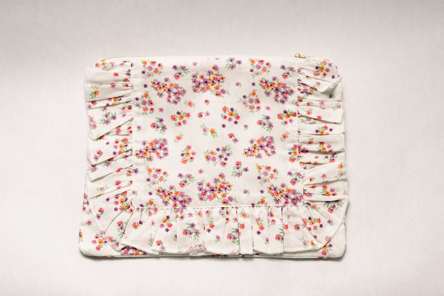 Lavender Marmalade | Timeless Floral Ruffle Zipper Pouch
