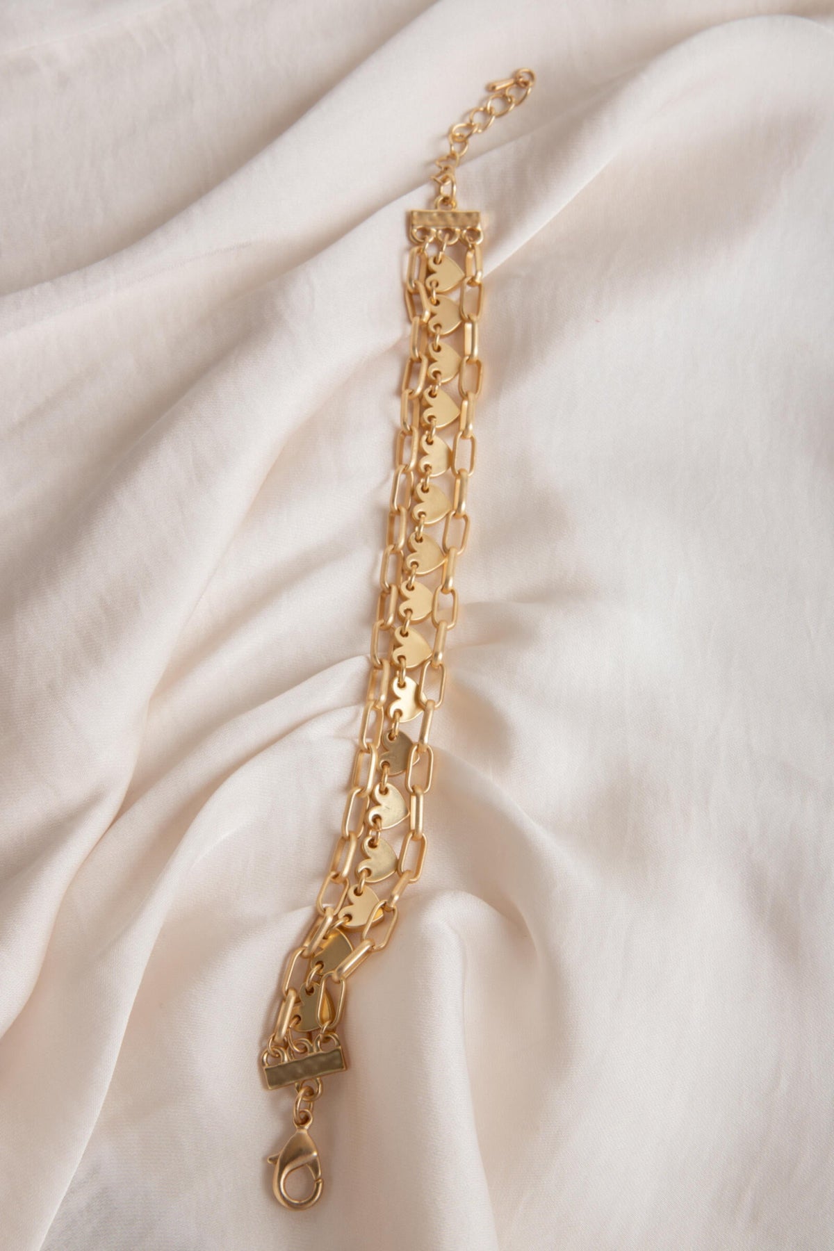 Golden Hearts Chain Link Bracelet