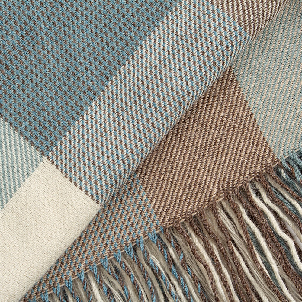 Handwoven Alpaca Throw - Blue