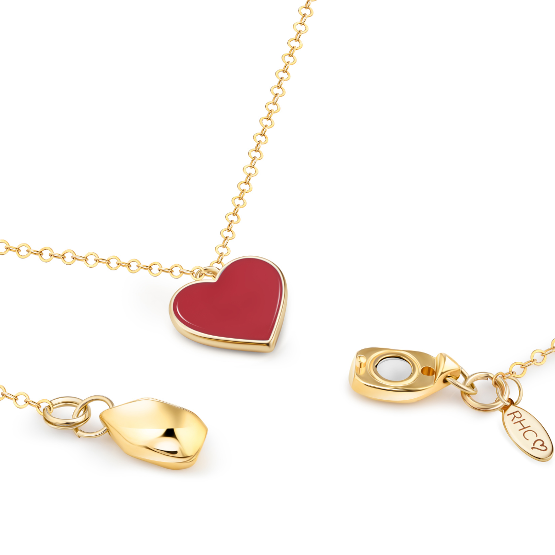 Single Hearted Girl Red Heart Necklace | Magnetic Clasp