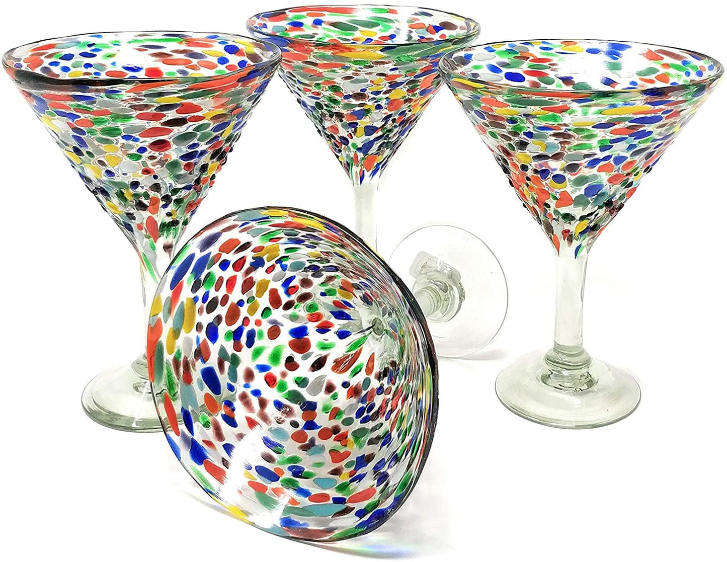 Confetti Rock Modern Margarita Glasses - Martini Style - Set of 4