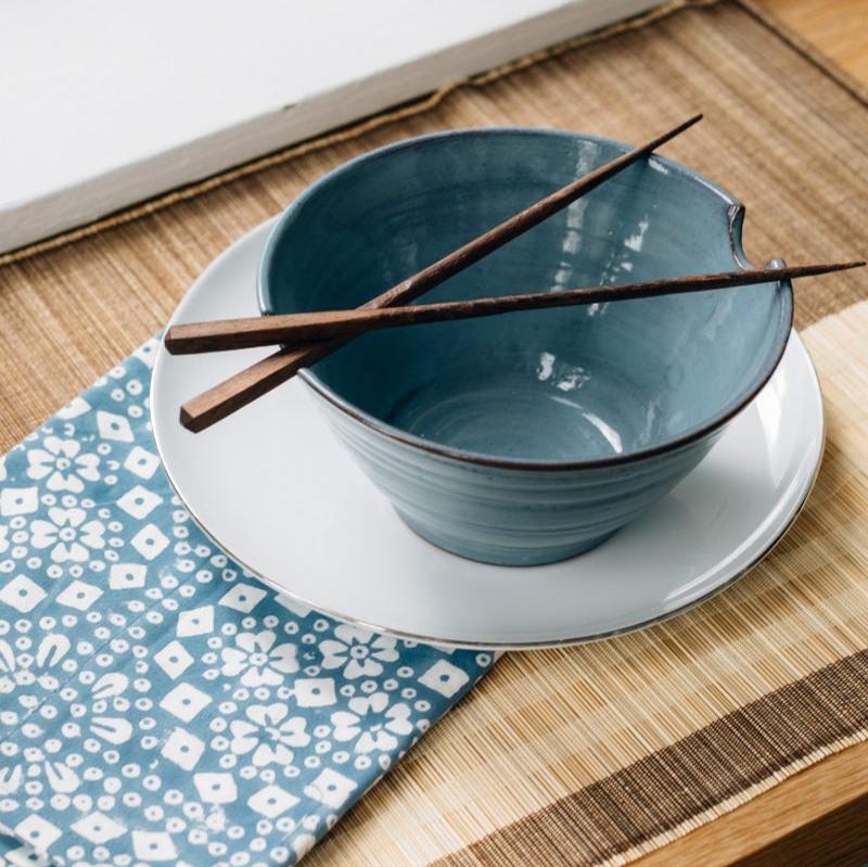 Chopsticks & Blue Bowl Set