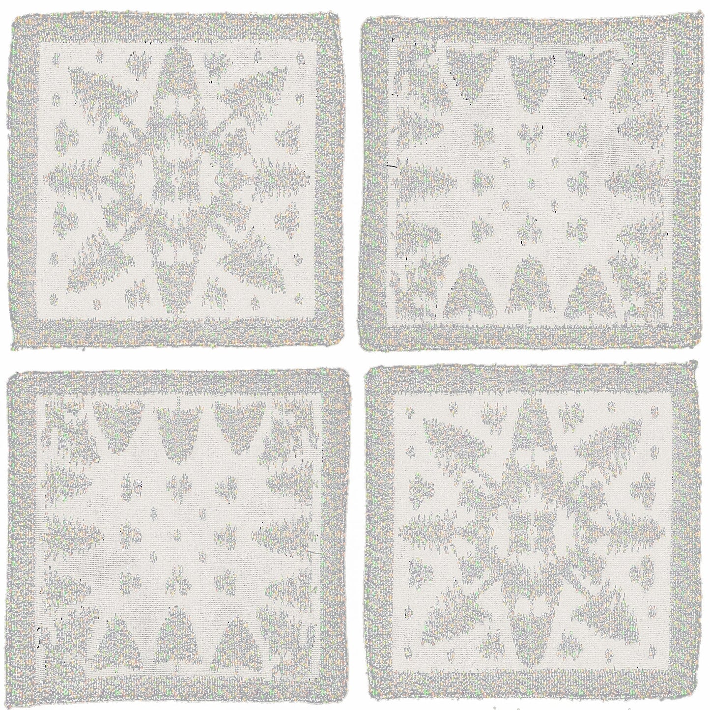 Prince of Scots Scottish White Leno Gauze Cocktail Napkins ~ Snow Lurex ~ - Osadia Concept Store