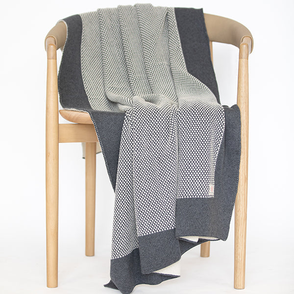 Eka Stipple Organic Cotton Throw Blanket