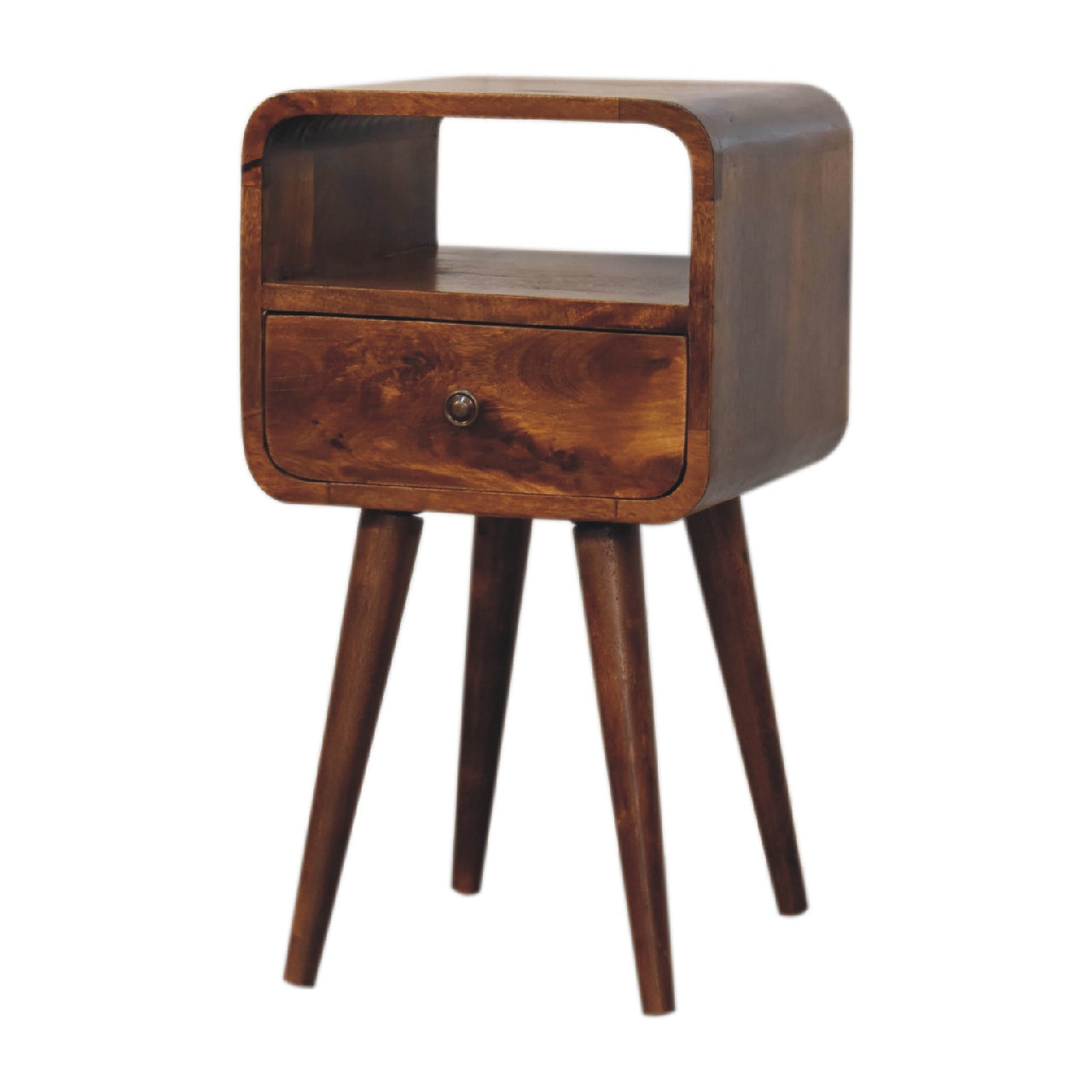 Solid Wood Mini Curve Bedside Table