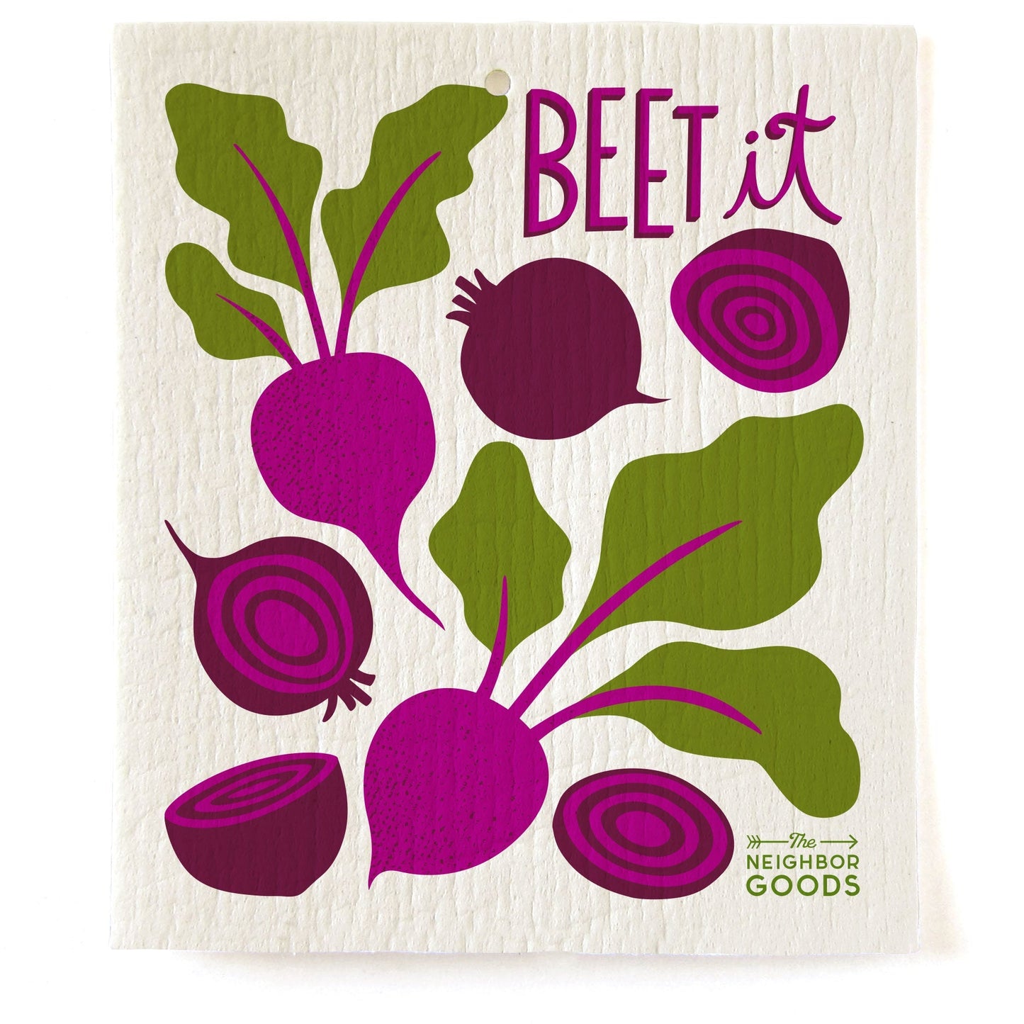 Beet Dish Towel + Sponge Cloth Gift Set