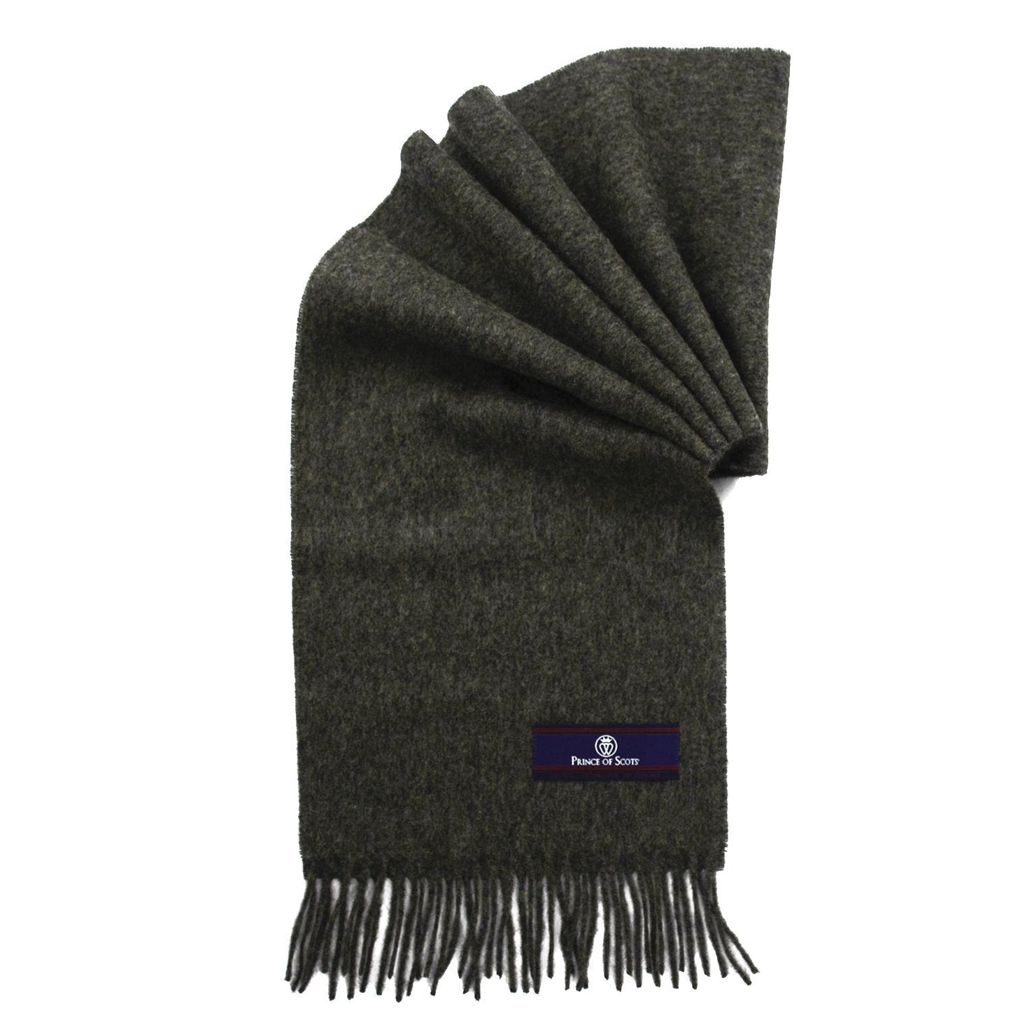 Prince of Scots Fringed Merino Wool Scarf (Grey)