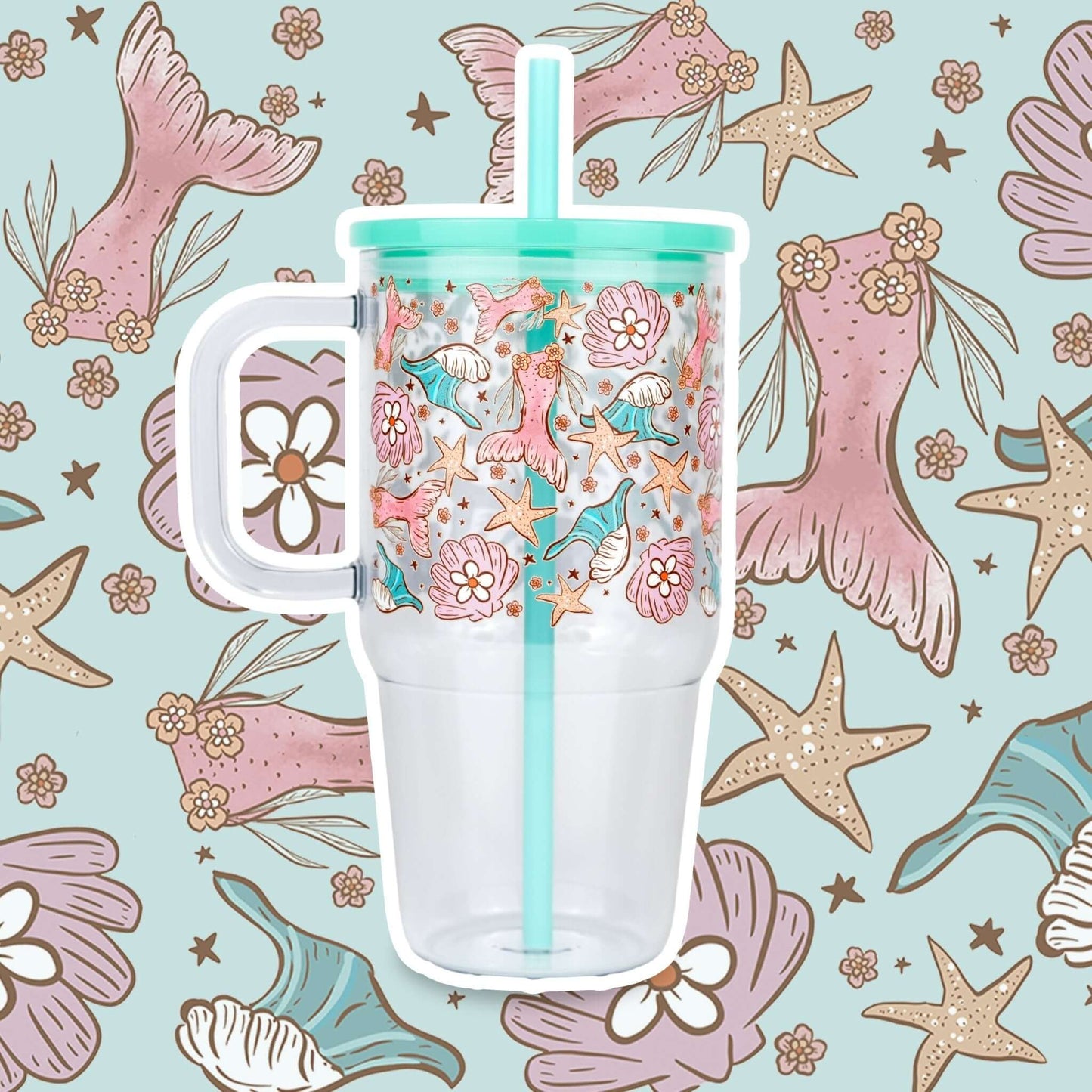 🚨SALE: Mermaid Magic 20oz Kids Tumbler with Handle, Lid & Straw