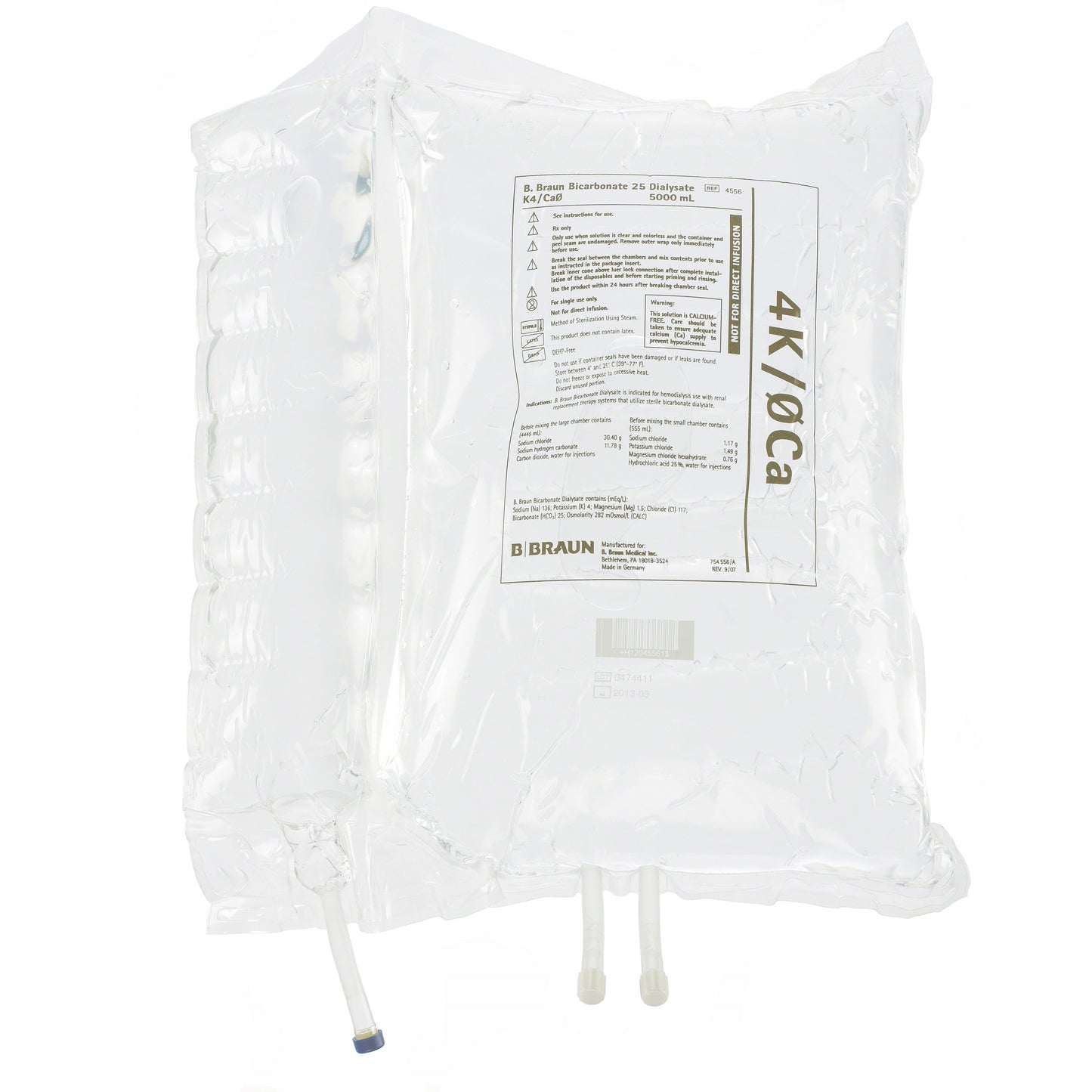 Bicarbonate 25 Dialysate Solution, Calcium-Free, 2 x 5000 mL Bag