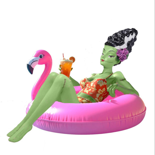 12" Monster Bride in Flamingo Float Summerween Decor