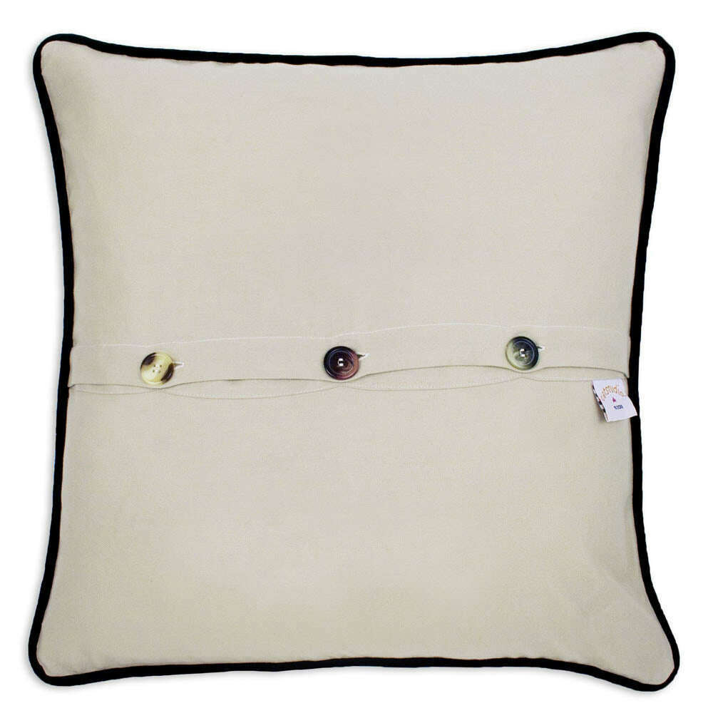 Buffalo Hand-Embroidered Pillow by CatStudio