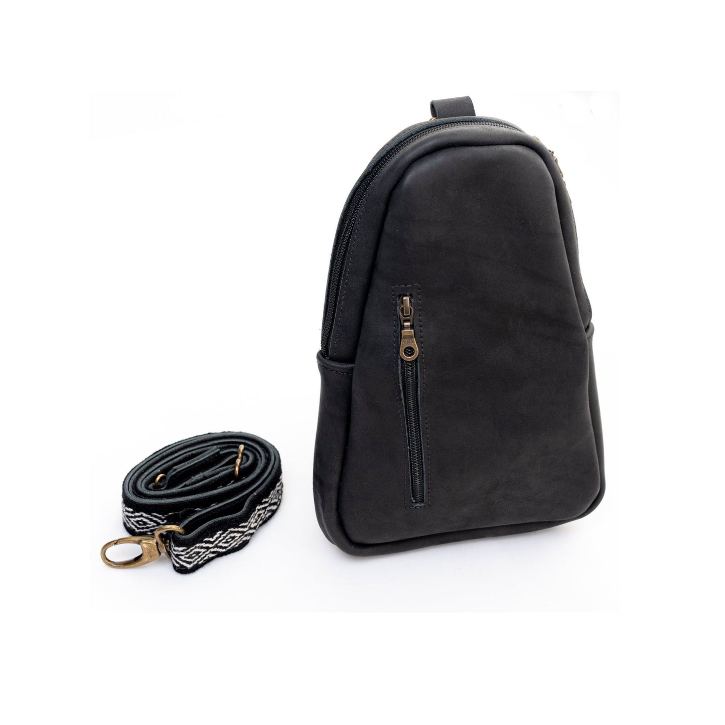 Sling Crossbody Backpack in Black
