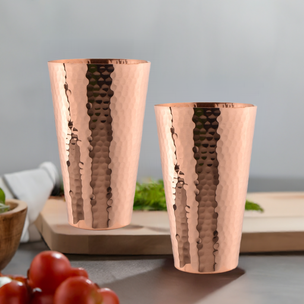 Hammered Copper Ice Tea Tumbler (Set of 2)