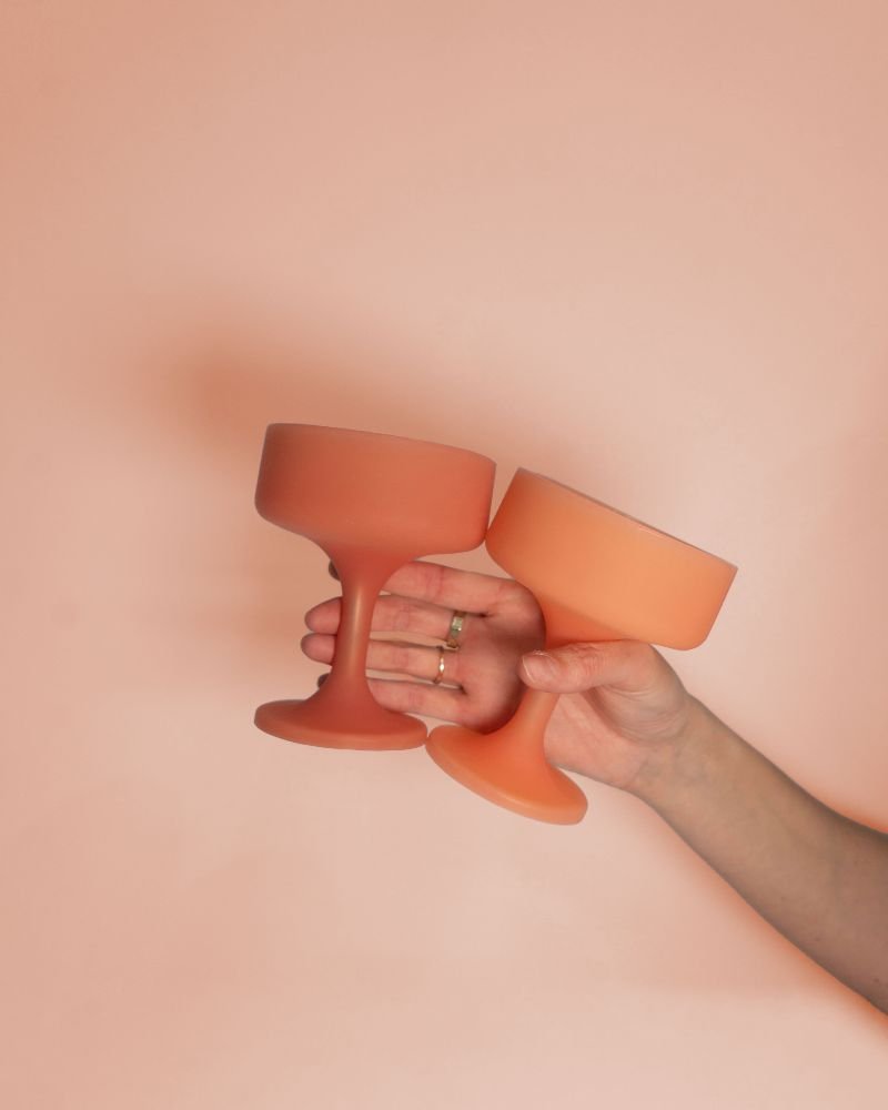 terra + peach | mecc | silicone unbreakable cocktail glasses
