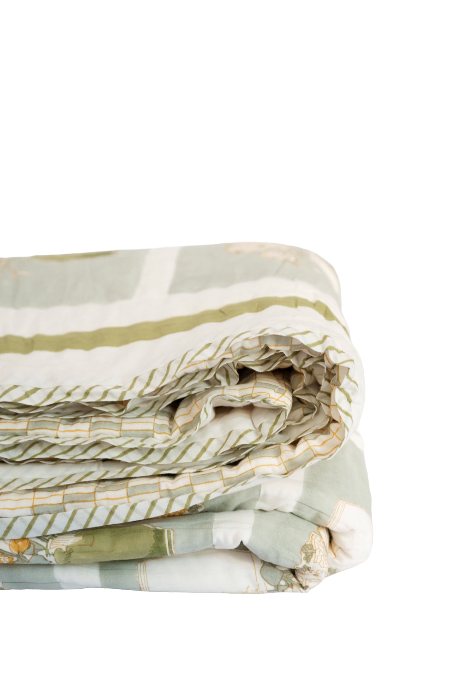 The Mona's Garden - Hand Block Printed Reversible Quilted Throw