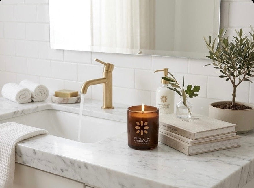 Olive & Fig Apothecary Desert Santal scented 2-wick 11 oz candle