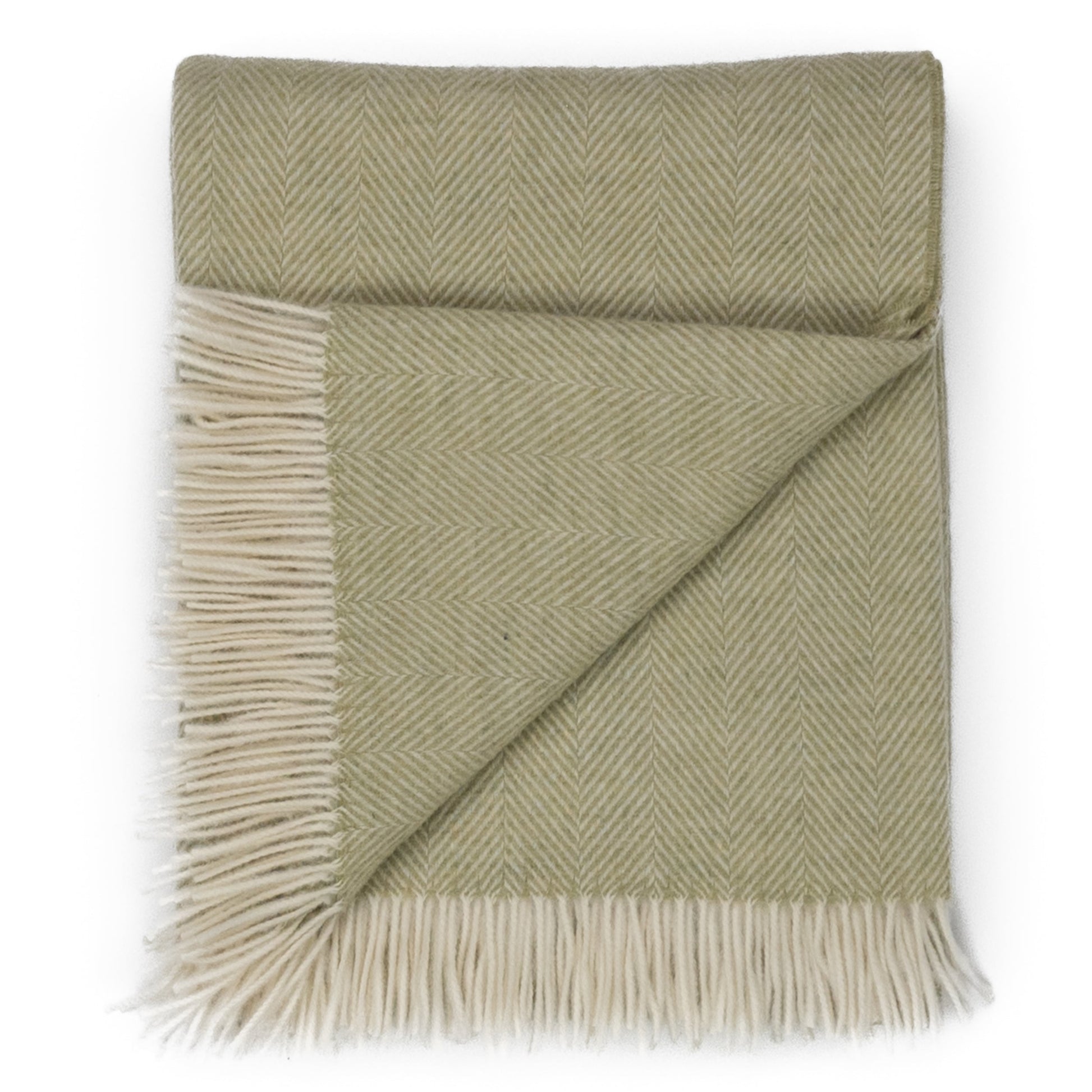 Southampton Home Merino Wool Herringbone Throw (Celery) - Osadia Concept Store