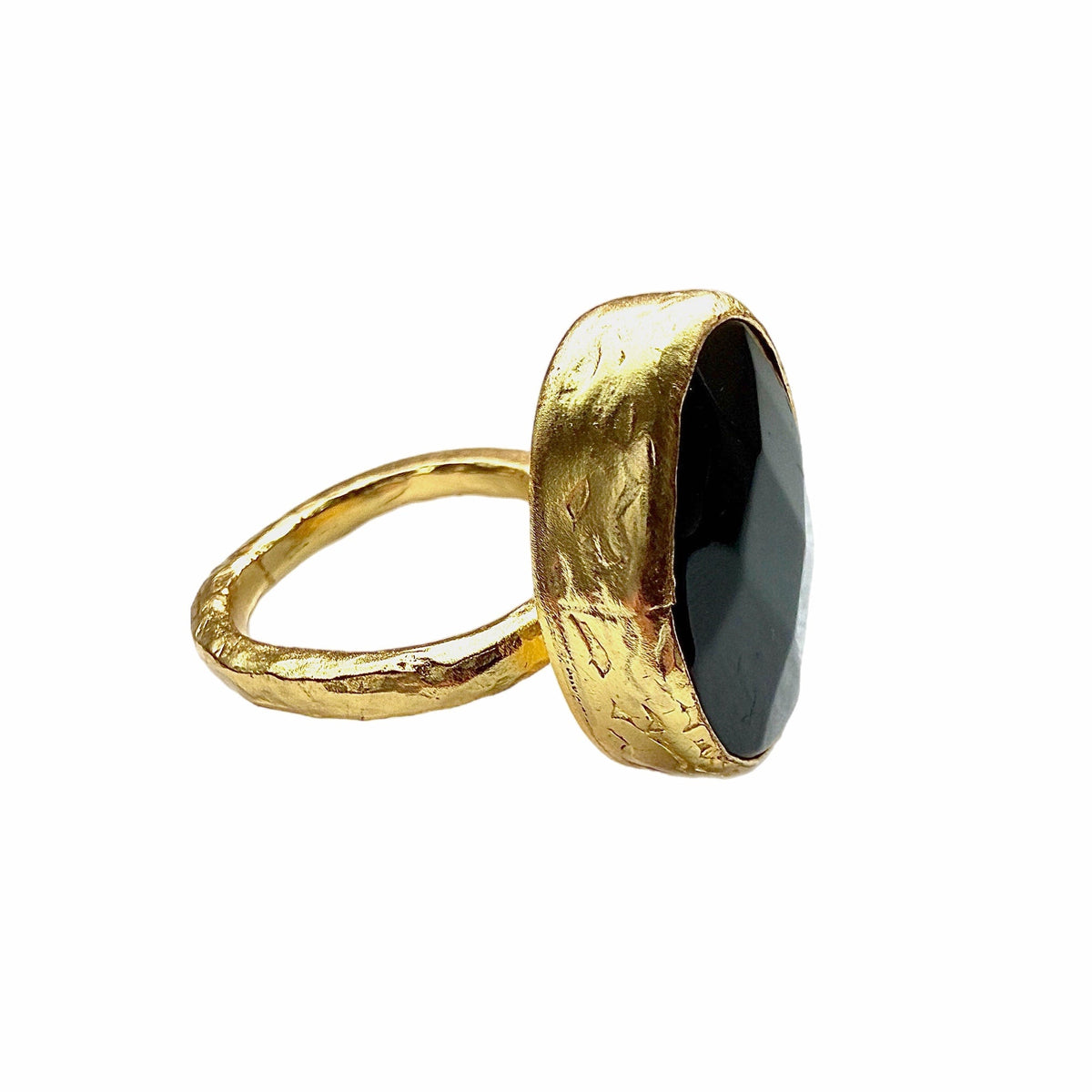 Oval Gold and Onyx Ring (Small)
