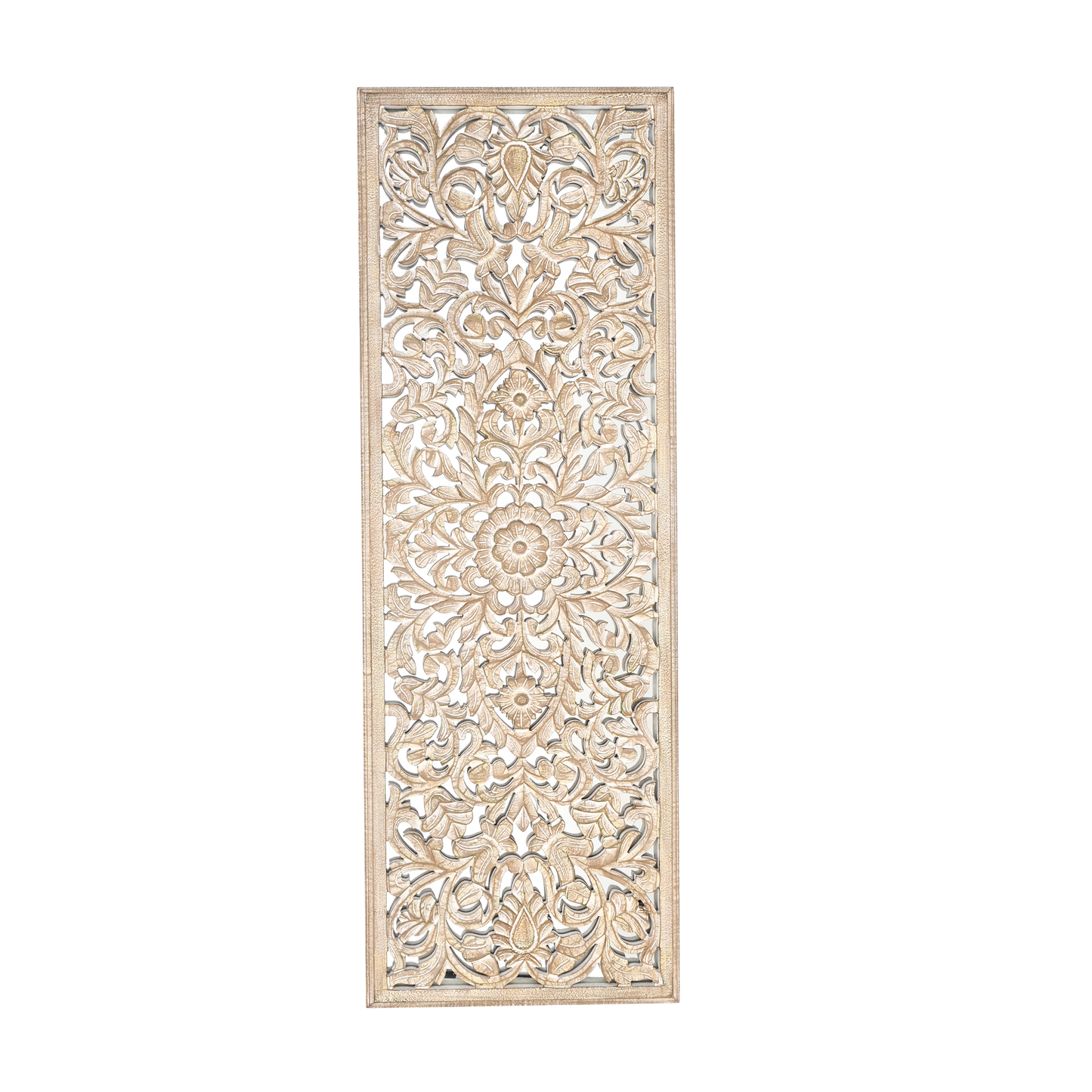 Wood Floral Hand Carved Wall Accent