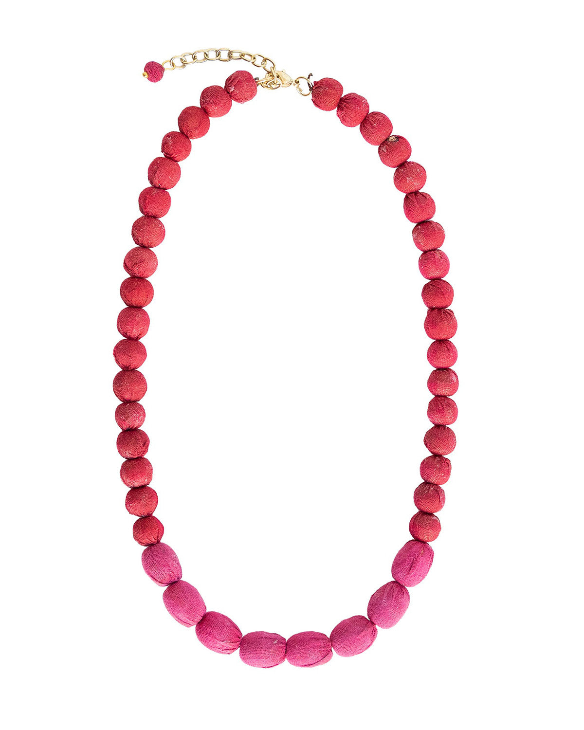 Kantha Couplet Necklace | Red/Cerise