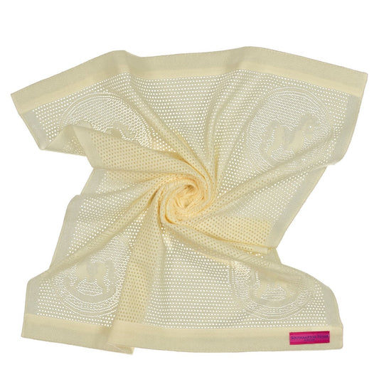 Southampton Home Lace Weave Rocking Horse Baby Blanket ~ Yellow ~