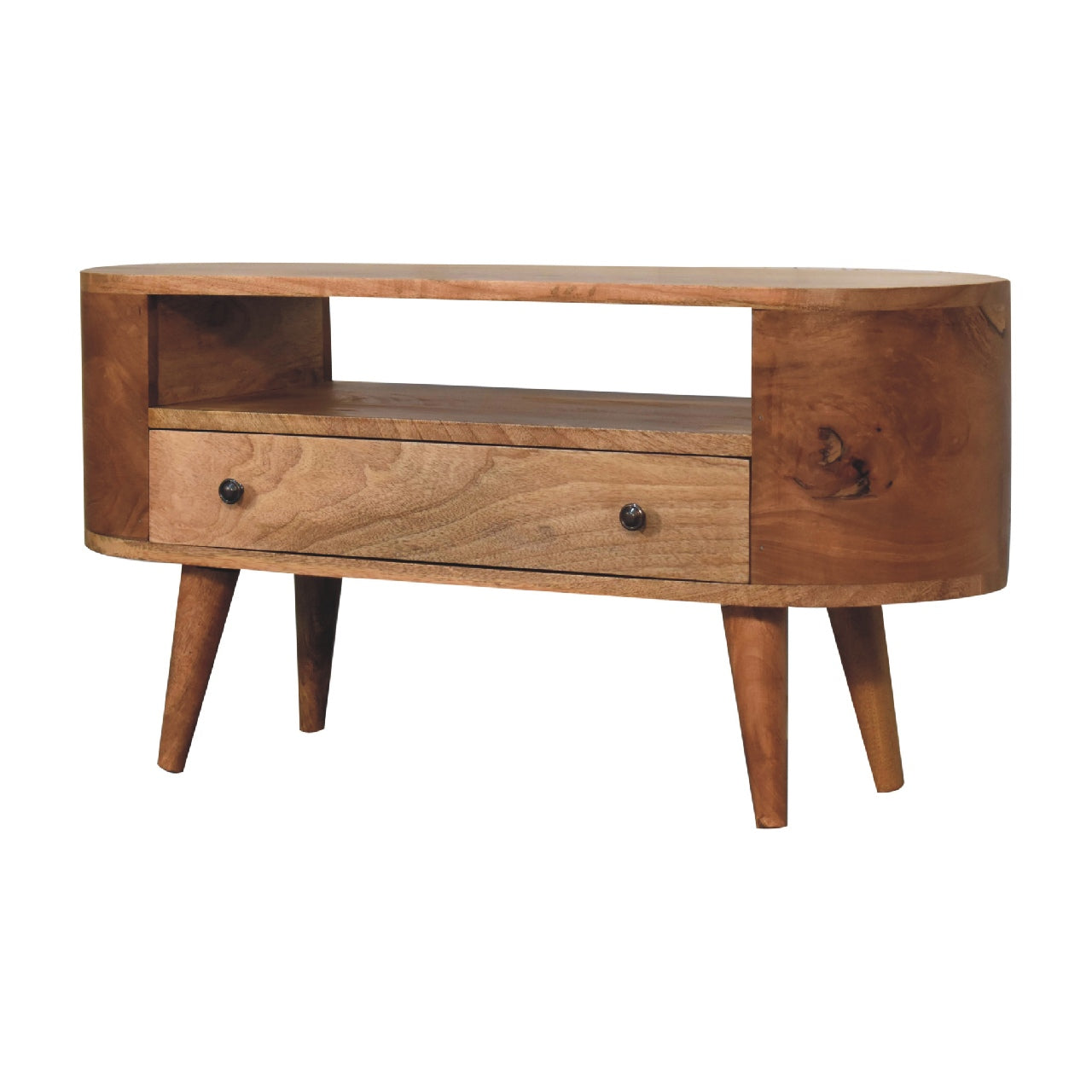 Solid Wood Mini Rounded Entertainment Unit