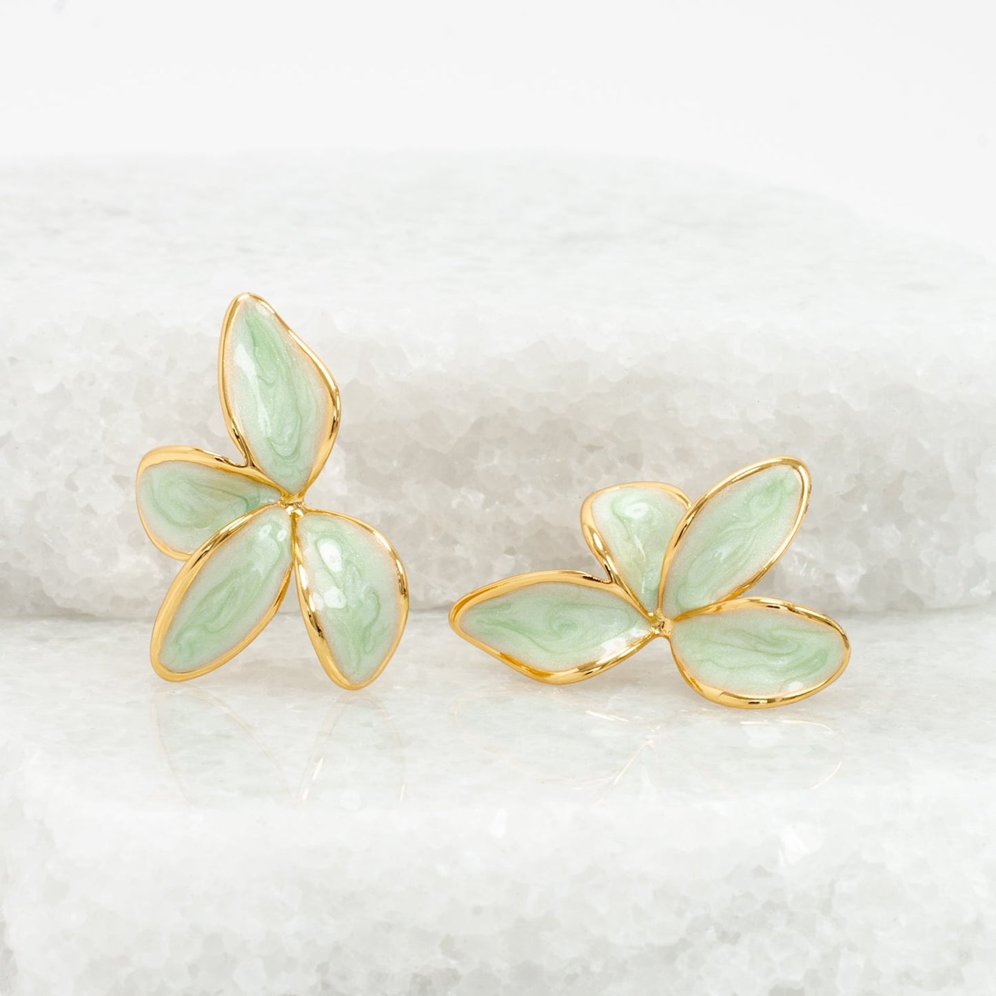Poised Petal Earrings in Mint