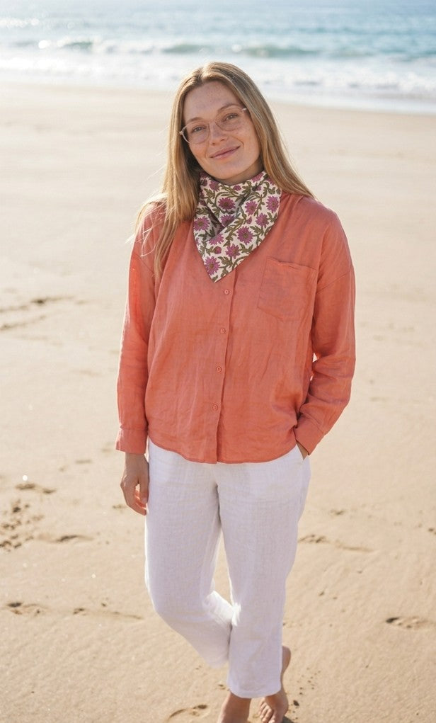Bandana Scarf - Darlington Floral Raspberry Square