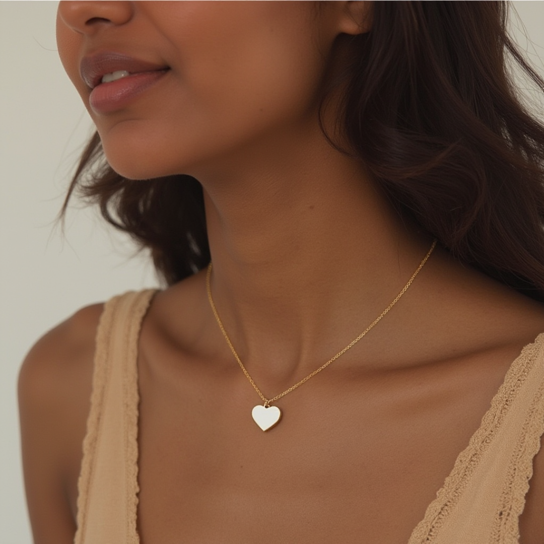 Single Hearted Girl White Heart Necklace | Magnetic Clasp