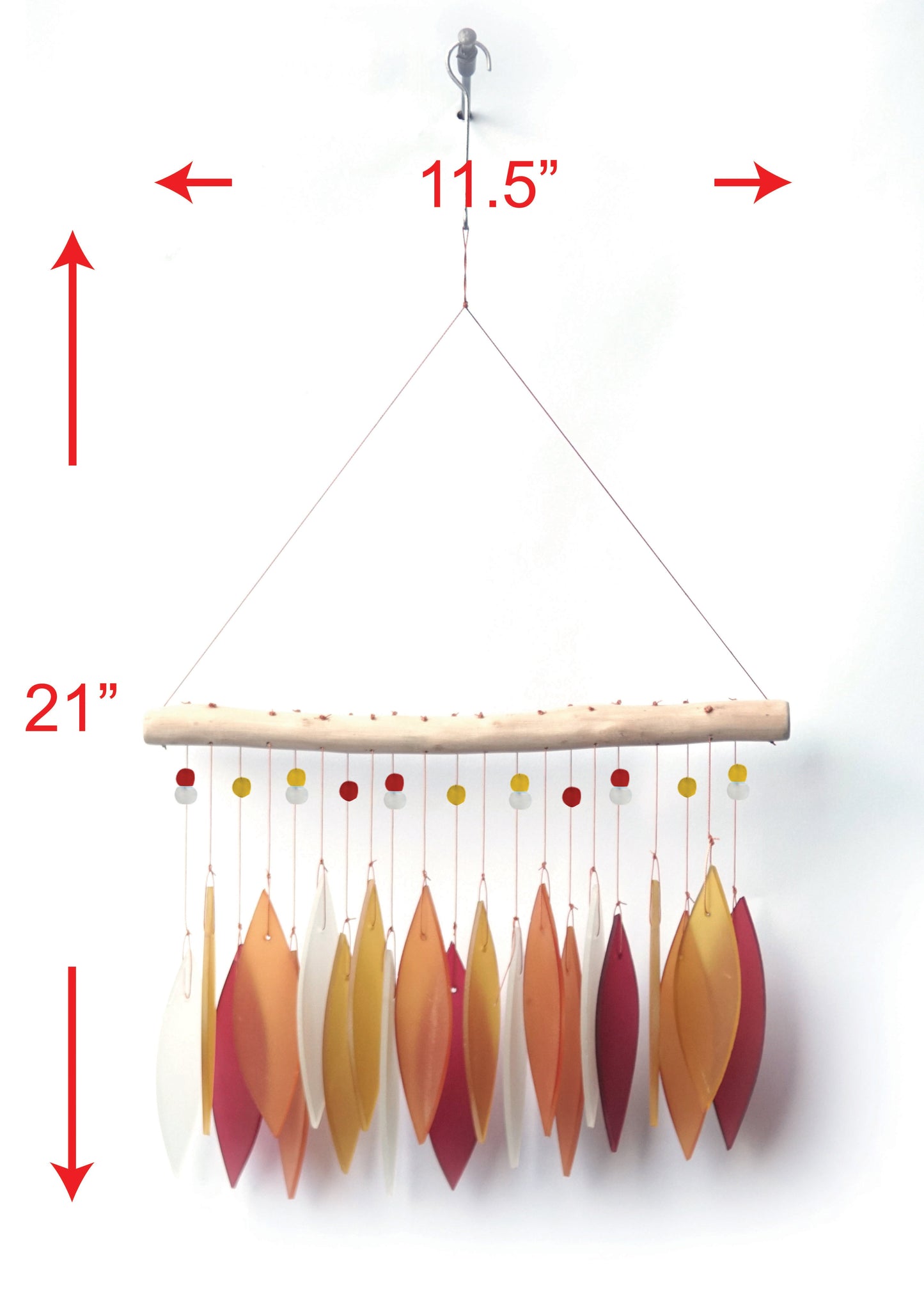 Featherline, Tequila Sunrise Sea Glass Wind Chime