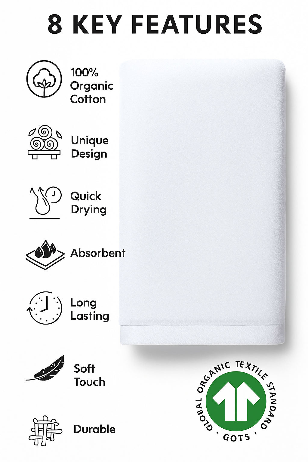 100% Organic Cotton Bath Towel