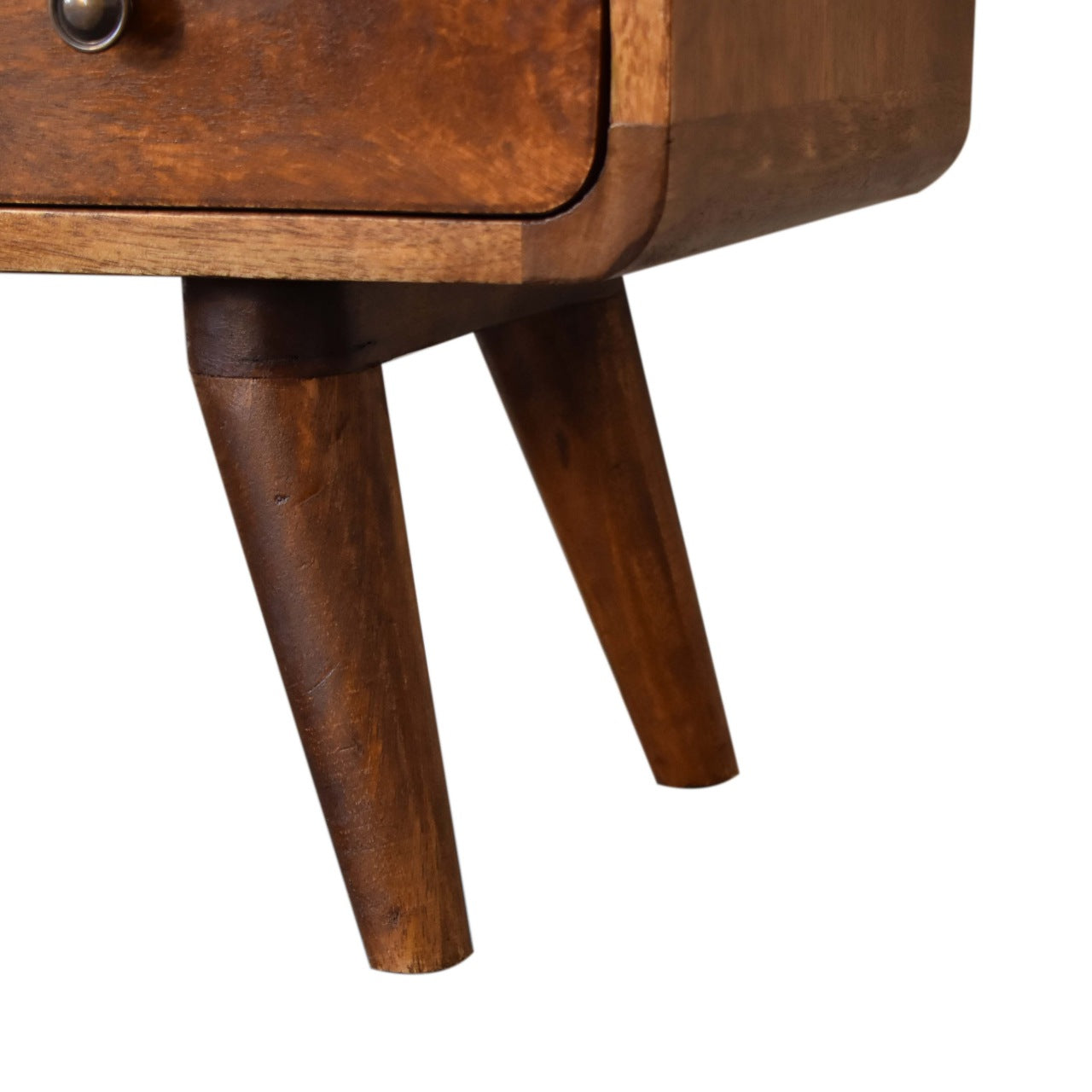 Solid Wood Mini Chestnut Curved Media Unit
