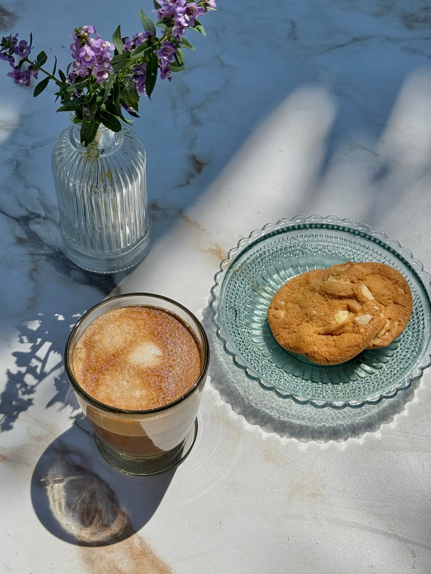 Handblown Footed Glass, Set of 2
