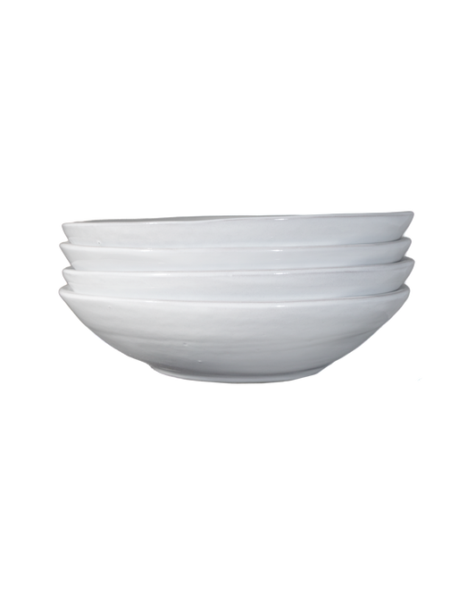 Oval Pasta Bowls in Milk White Gloss - Set of 4