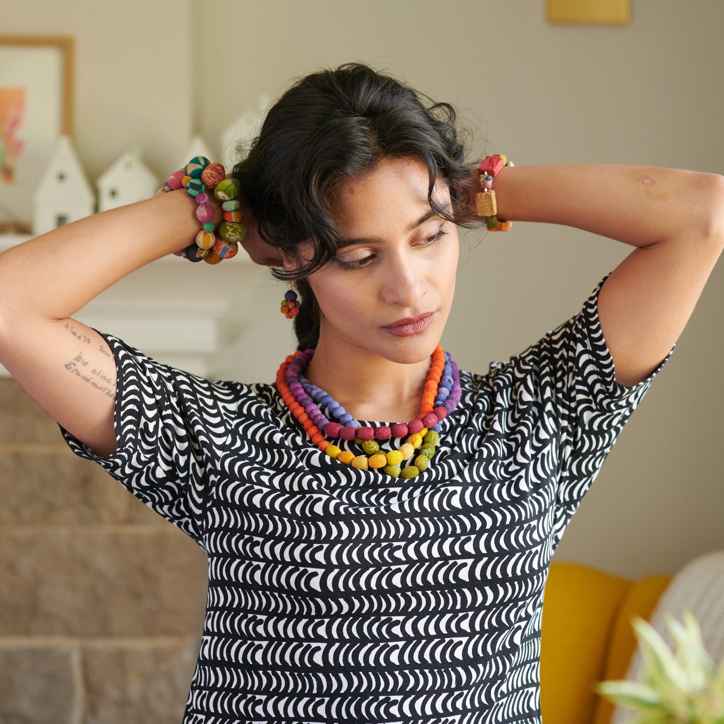 Kantha Couplet Necklace | Purple/Burgundy