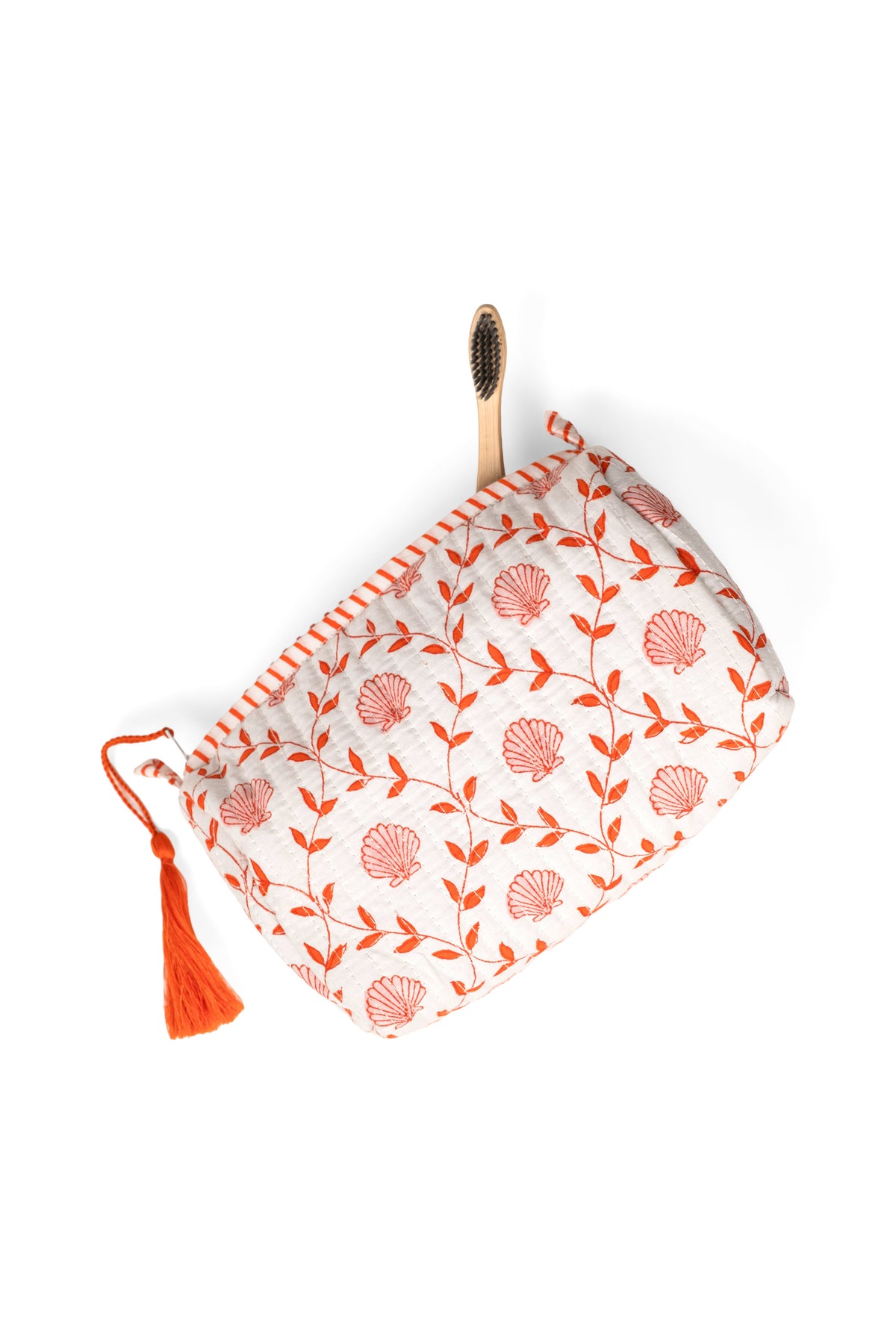 Seashell Blockprint Makeup Bag