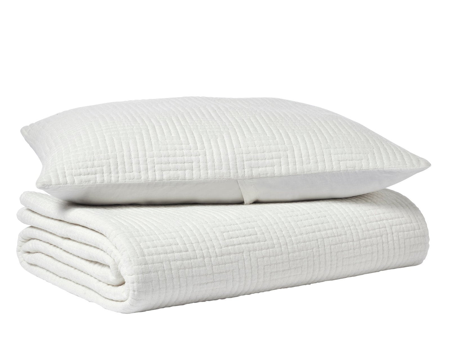 Maze Geometric Linen Coverlet